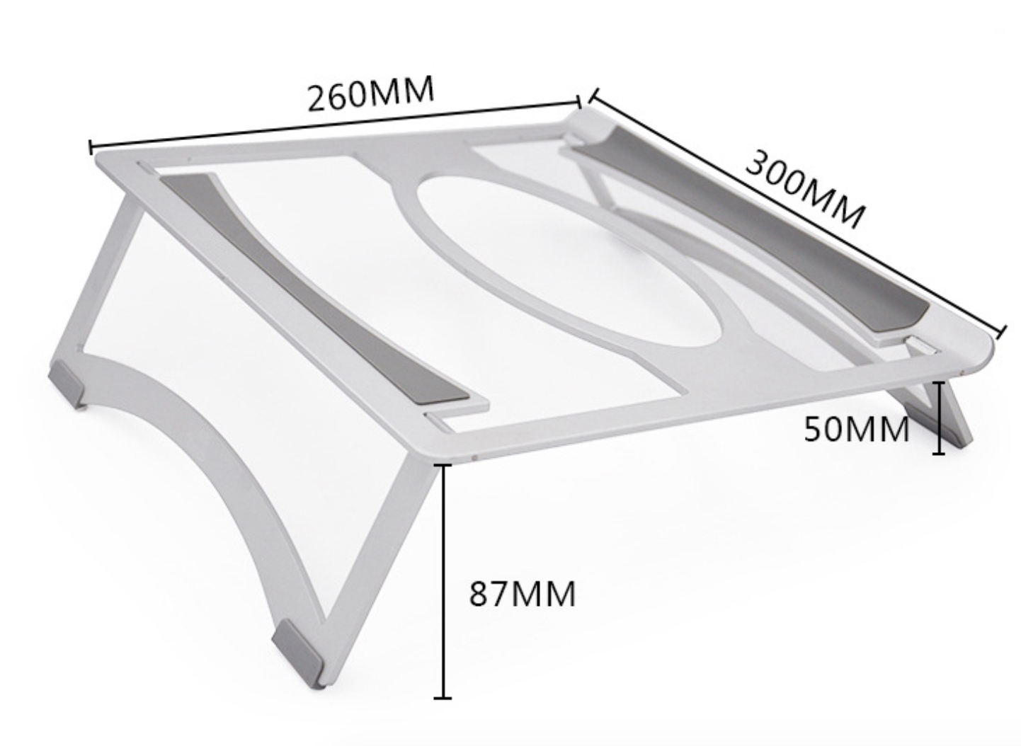 Silver Anodic oxidizing Metal Laptop Stand Tablet Desk Holder 238*250*3MM