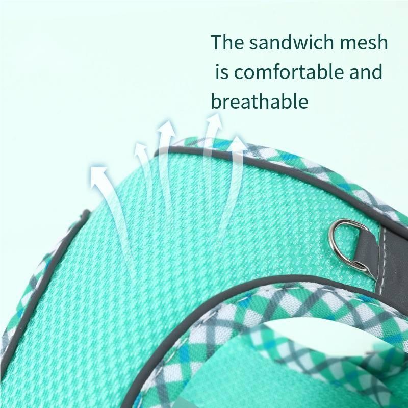Pet Breathable Mesh Harness Dog Reflective Leash For Small Medium Dnd Large Dogs