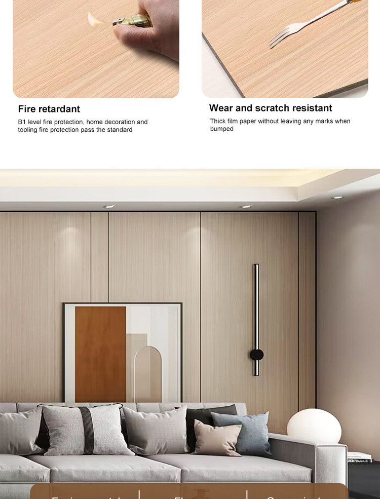 Fireproof Bamboo Charcoal PVC Wall Board 8mm Carbon Crystal Plate Wall Panel