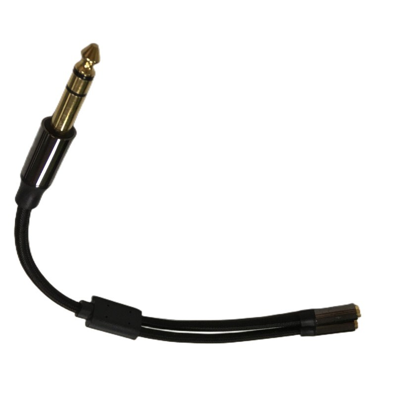 Professional Cable Assembly 1/4 Inch Headphone Splitter Cable 2 Female to 1 Male Audio Cable