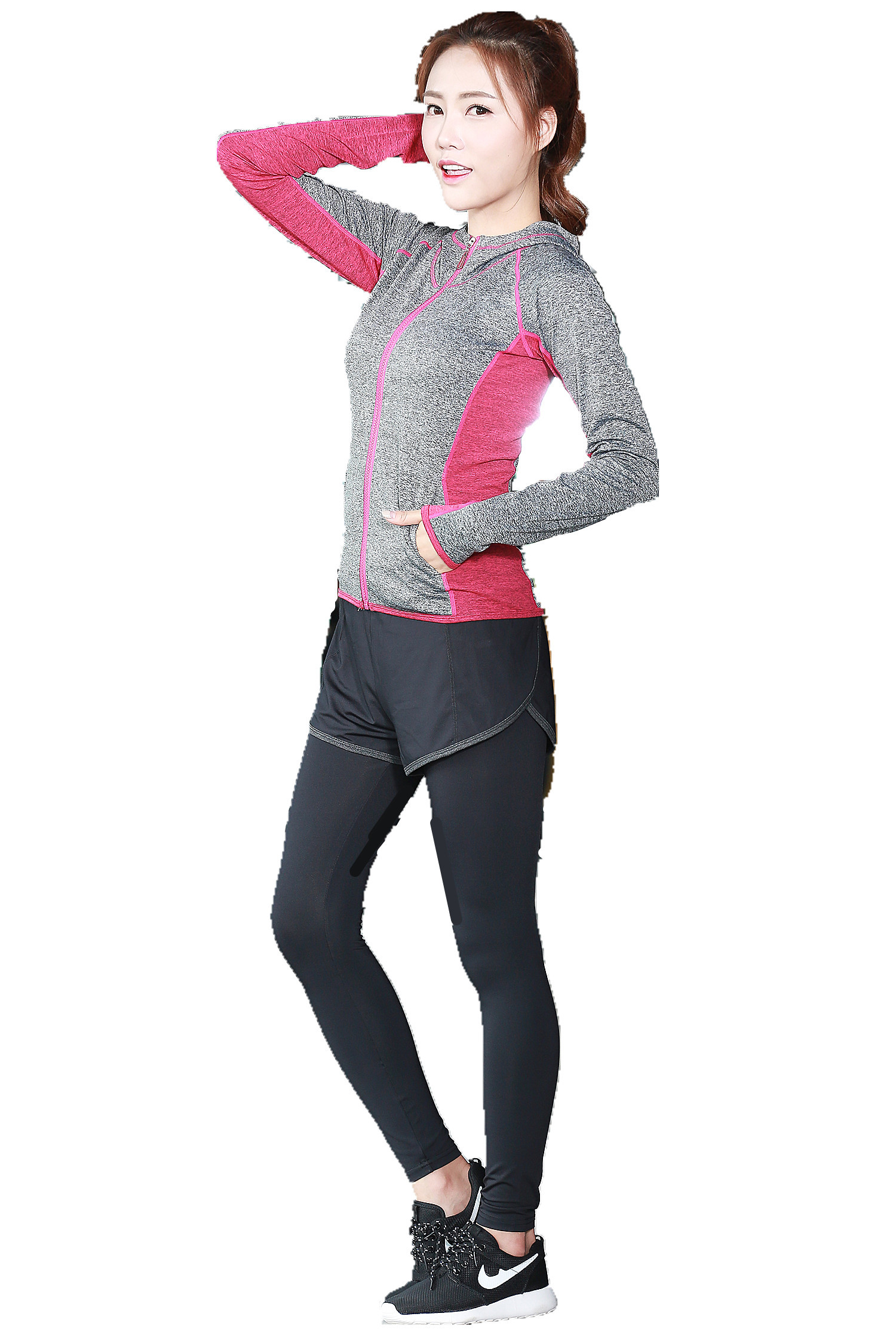 CPG Global High Quality Breathable 3 Pieces Sets Long Sleeves Gym Running Racerback Sports Bra with Yoga Pants T1019