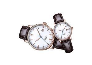 Buy cheap 24 Jewels Couple Automatic Watch , Steel Automatic Watch With Genuine Leather Strap product