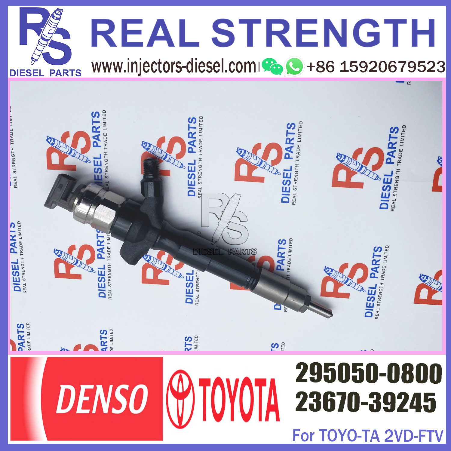 2KD-FTV Toyota Hilux Fuel Injectors 23670-09380 295050-0813 295050-0540 295050-0800