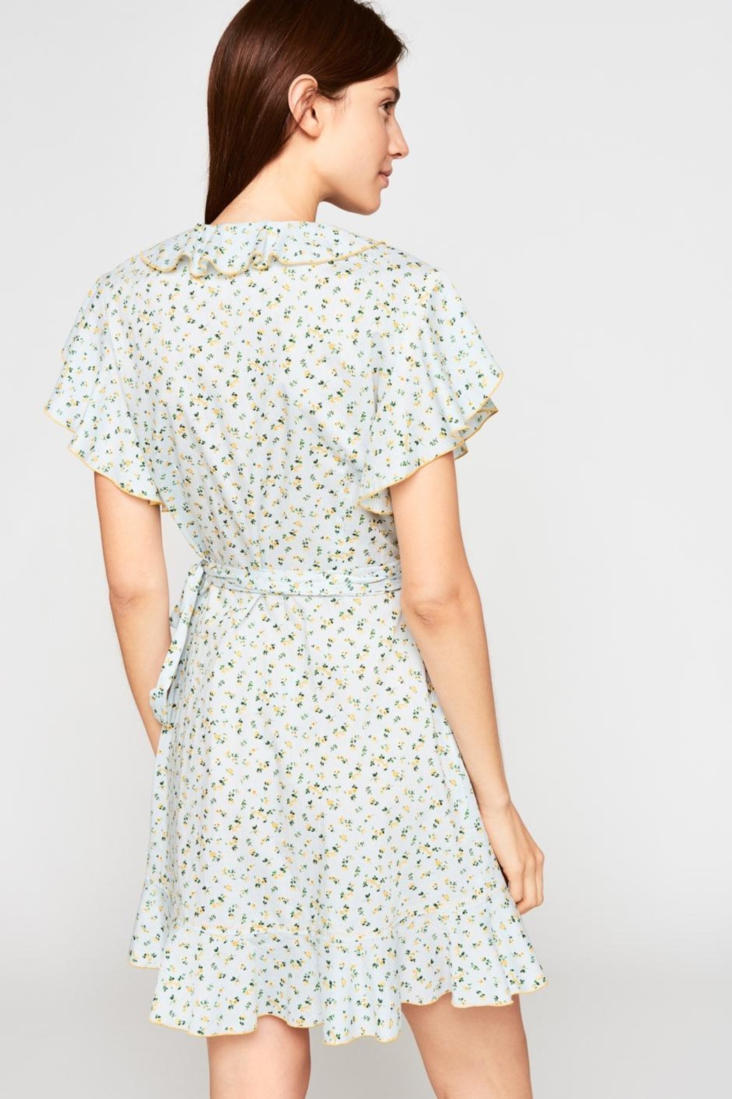 Ladies Mini Dress Floral Wrap Dresses Cotton For woman