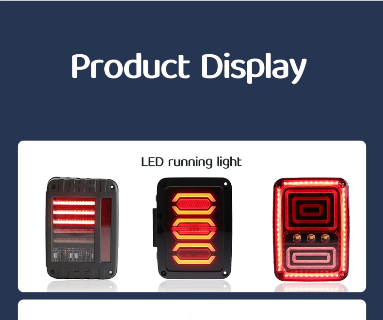 LED Tail Lights Rear Brake Lamps Turn Stop Reverse For Jeep Wrangler TJ CJ JK