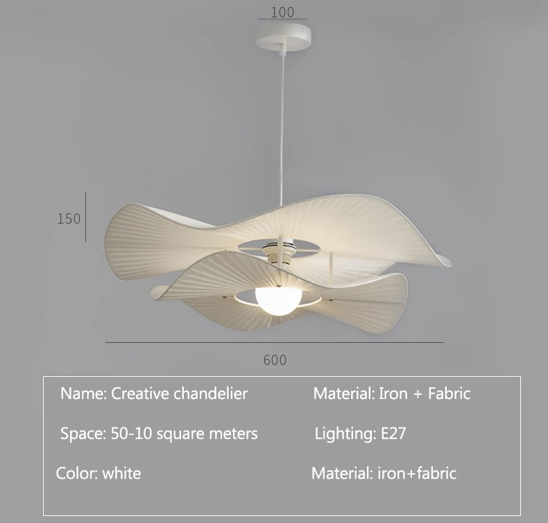 Nordic Cream Style Fabric Led Pendant Lights For Living Room Bedroom Bar Flower Pendant Lamp(WH-AP-590)