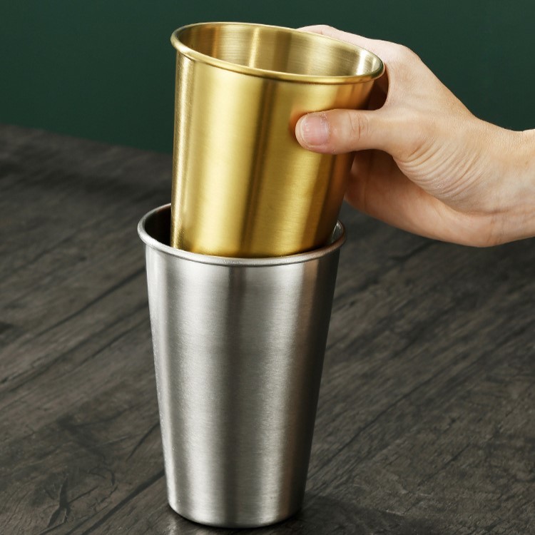 Stainless Steel Shot Glass 6oz Drinking Vessel Wine Cup Unbreakable Coffee Tea Cup For Outdoor Camping Travel Silver