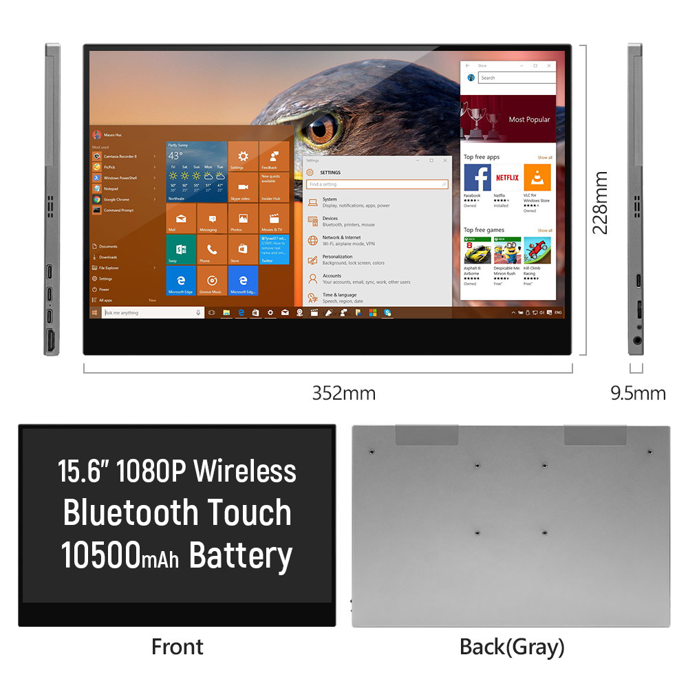 FCC 10 points Wifi Touch Screen Monitor / 4k 5ms 1080p Touchscreen Monitor