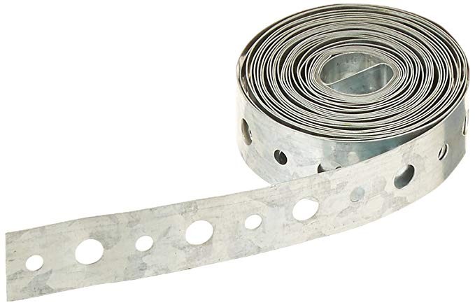 Silver HVAC Duct Fitting Strap Perforated Plumbers Metal Tape Hanger Bar Galvanized
