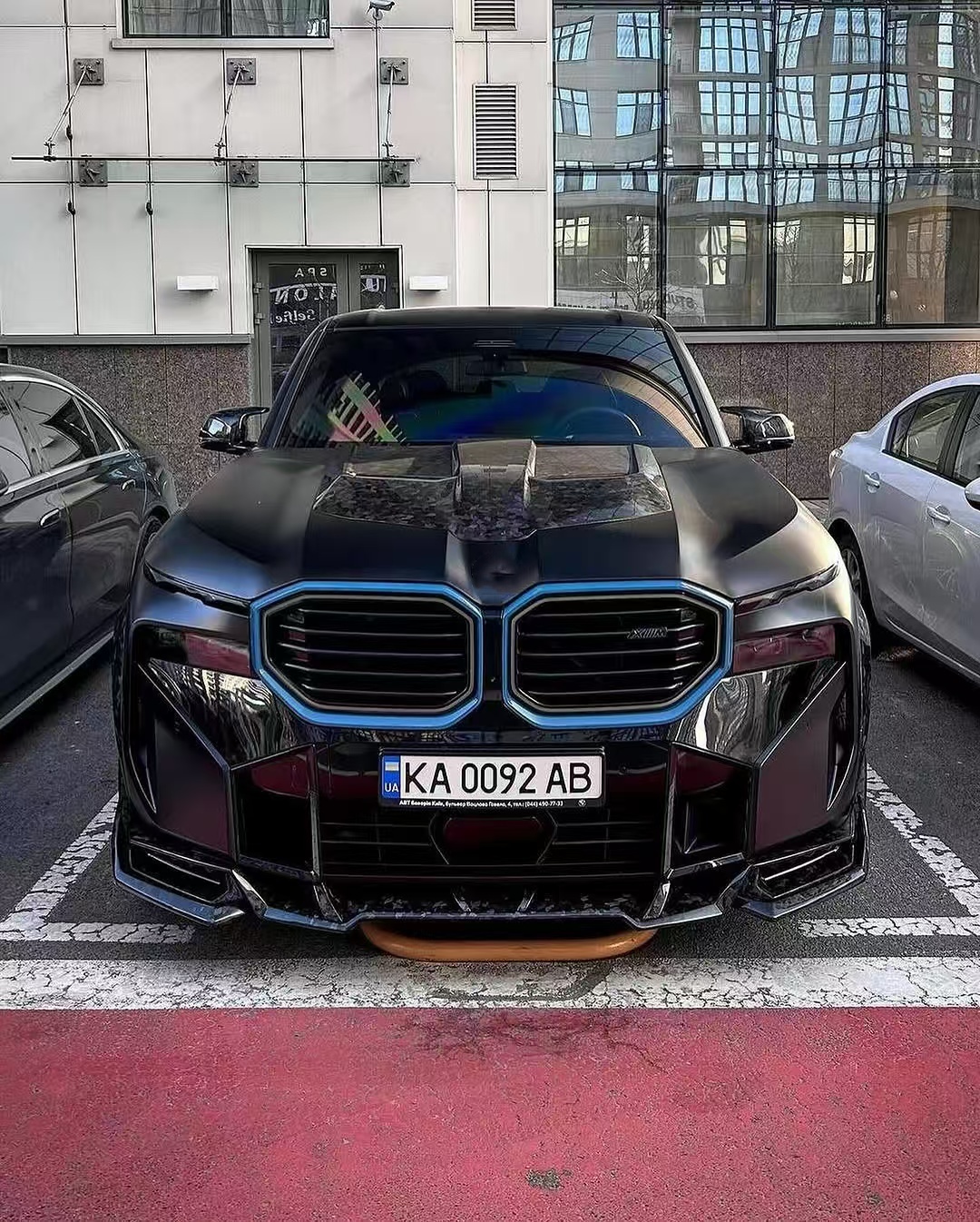 XM Bmw Wide Body Kit Carbon Fiber Front Lip Spoiler Black Bmw Side Skirt Wheel Arch