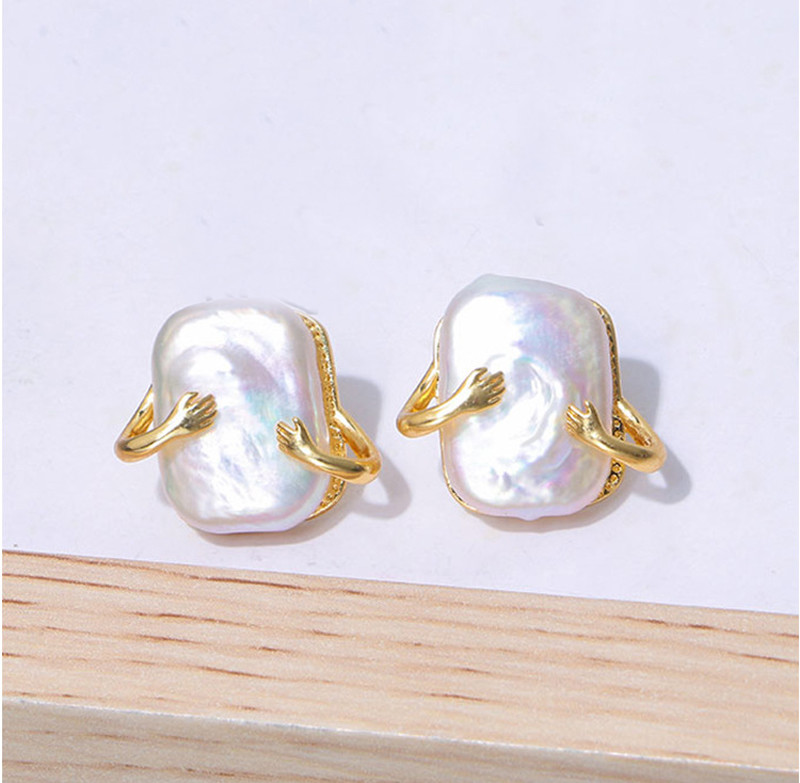 Unique Crosses Pendant Necklace For Women Natural Freshwater Pearl Beads Natural Pearl Necklace Jewelry Set
