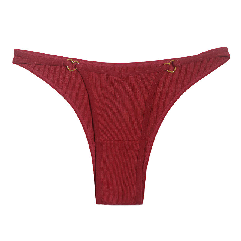 Sexy G String Underwear For Ladies Adjustable Low Waist Seamless Brief Hipster Panties Heart Shape Ring Thong