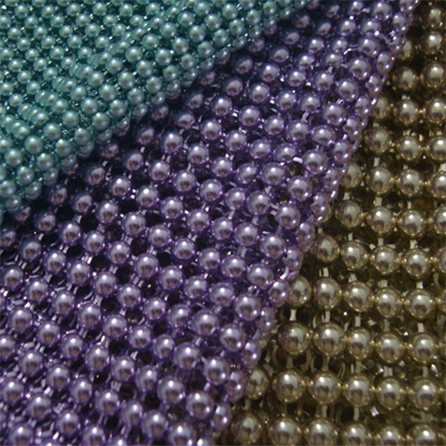 Top quality hot sale cheap beautiful and colorful Bead Shape Metallic Sequin Cloth Fabric metal mesh curtain