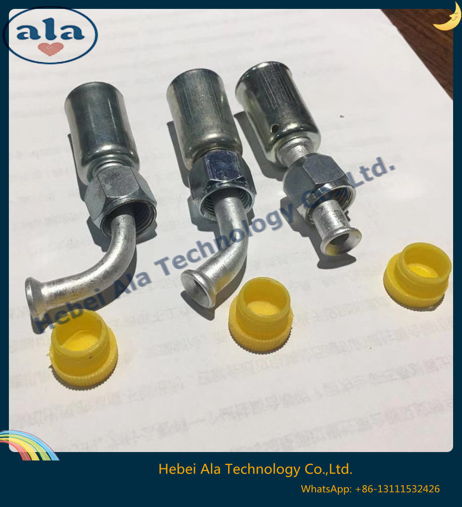 Female O-Ring fittings Aluminium joint with iron cap Connectors auto air conditioning hose ends ACO-ring female fittings