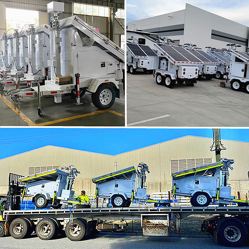 Portable Solar Light Tower Surveillance Tower Lighting Mining Operations Mobile Lighting Tower