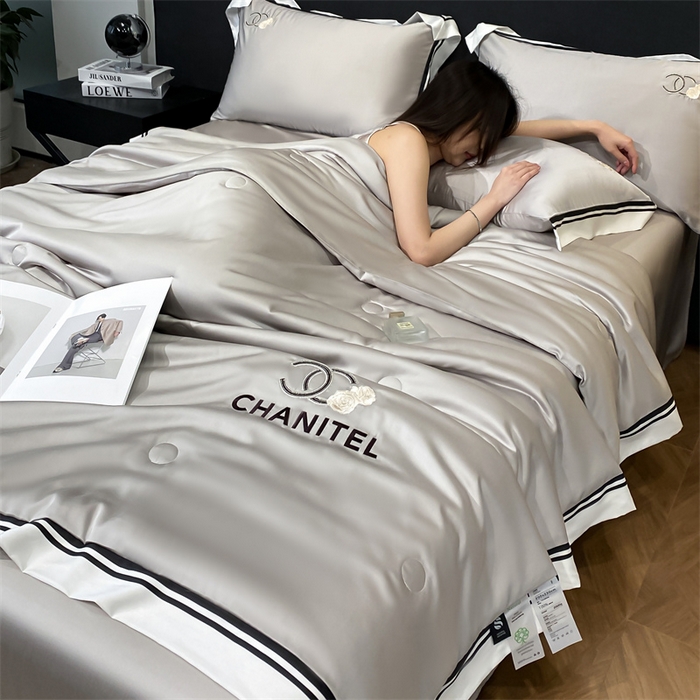 Homeuse Washed Silk Embroidered Quilt Set 4 Pieces for Comfortable and Healthy Sleep
