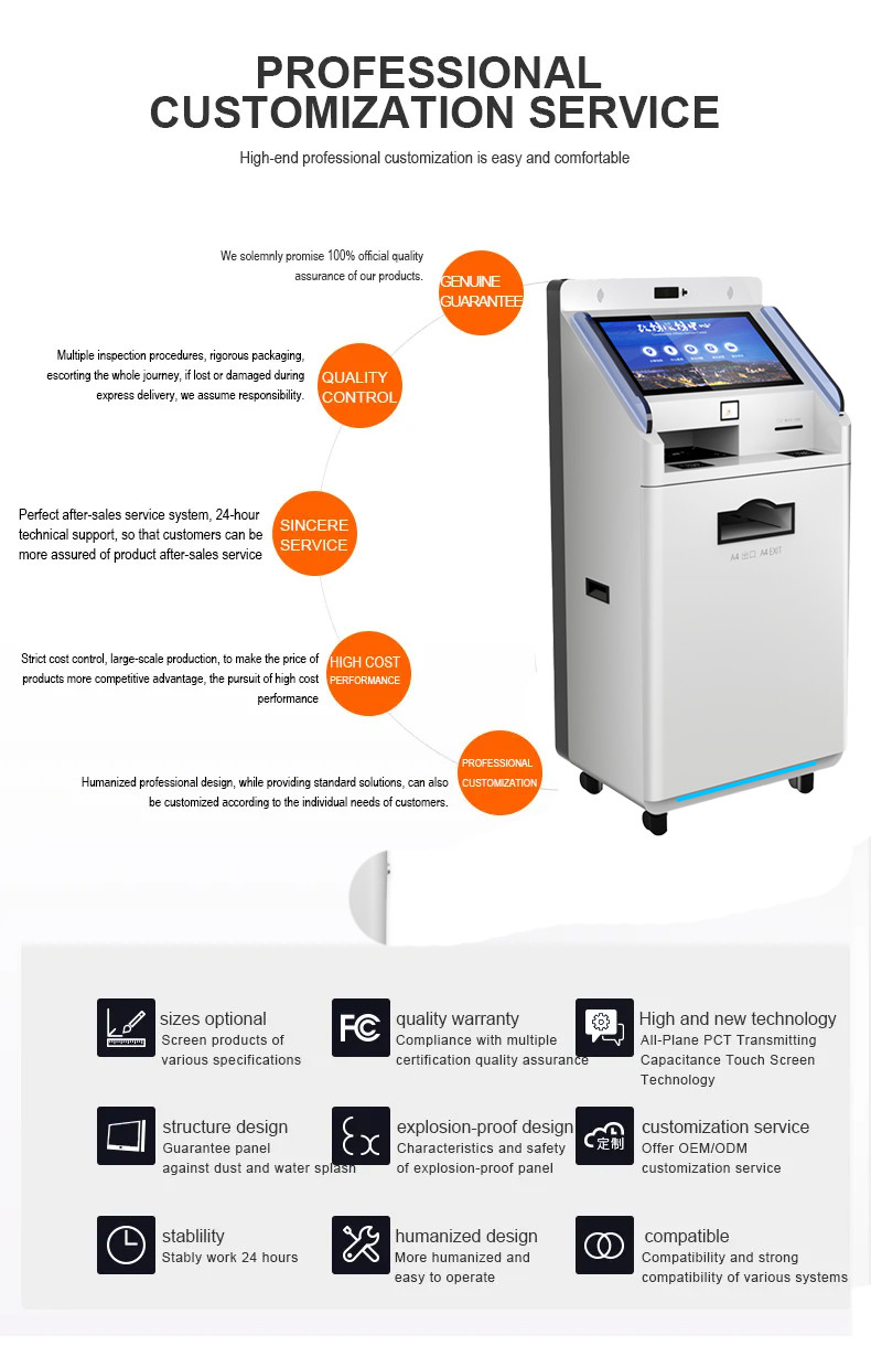 32 inch Reporting printing Machine Multifunction self service report collect terminal Kiosk