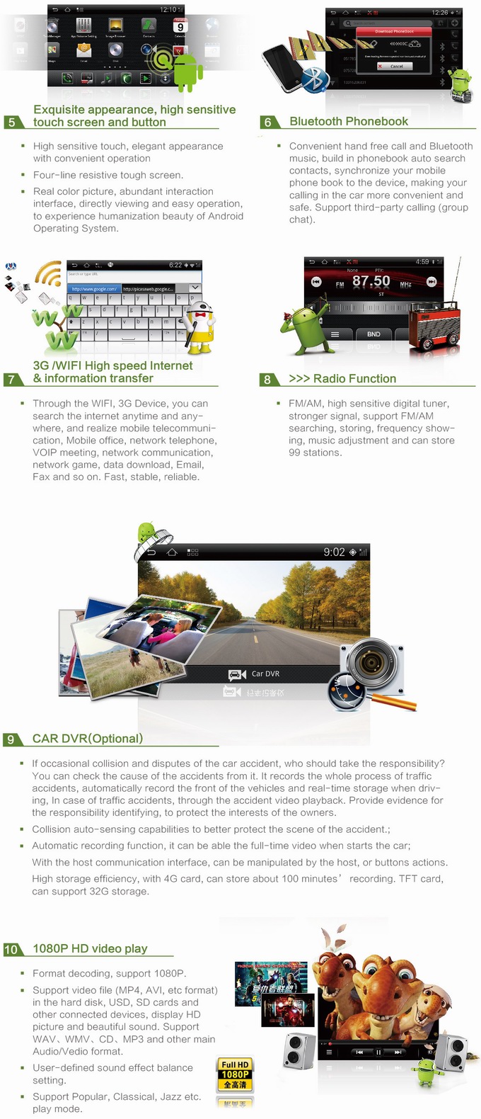 Ouchuangbo Pure Android 4.0 DVD Multimedia Stereo Player for Ford Ranger 2013 GPS Navi iPo