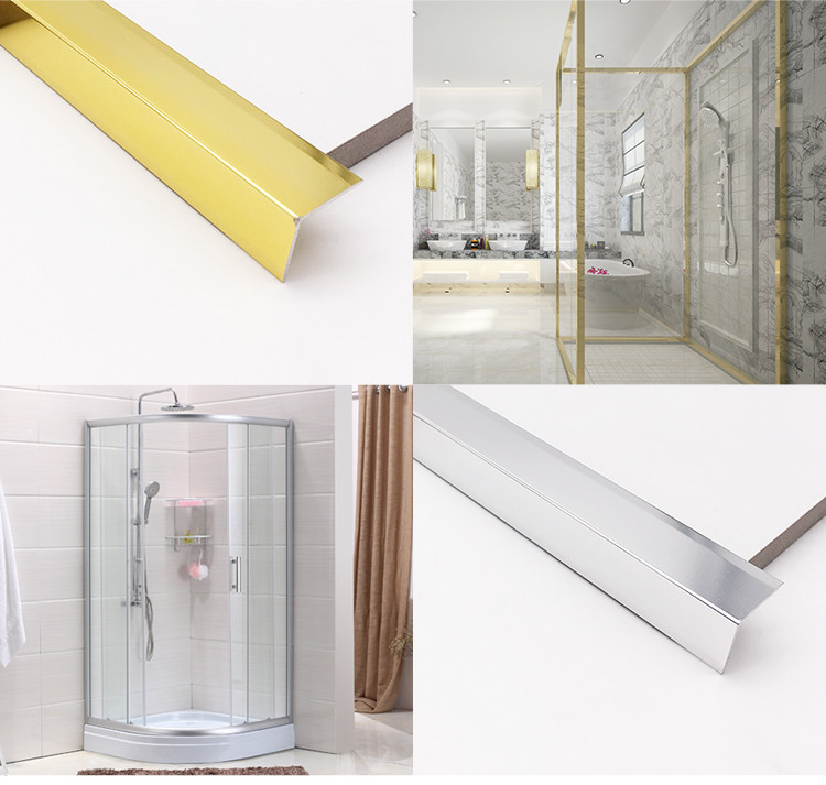 Wall Protection 6063 Aluminum Tile Trim Profile Strips Durable L Shape Angle