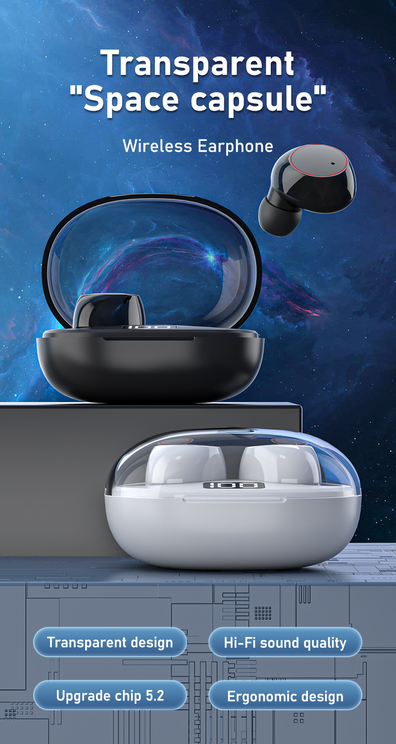 Wireless Earbuds TWS In-Ear Gaming Earphones Headphones Powered 200mAh Battery