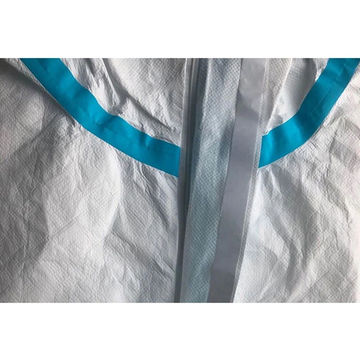 Nonwoven Disposable Microporous Coverall PE Film Coating over PP Layer Seam Sealing Strips EU Standard EN14126 Type 6