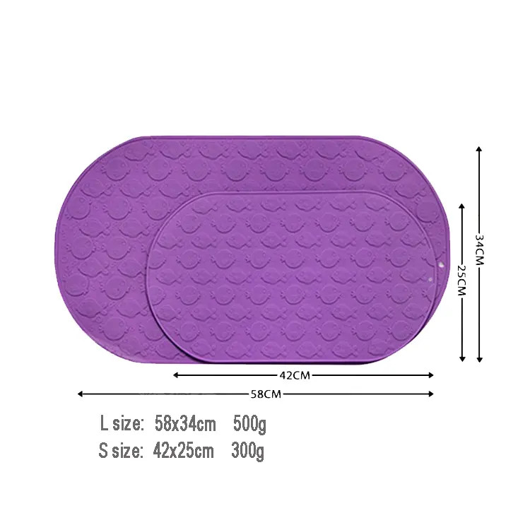 Multicolor Durable Silicone Shower Mat With Suction Cup Portable