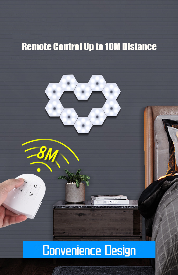 70LM 6PCS Led Quantum Hexagonal Wall Lamp / Honeycomb Touch Wall Light