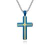 Buy cheap Blue and Gold Metal Prayer Choker for Men Stainless Steel Link Chain Necklaces from wholesalers