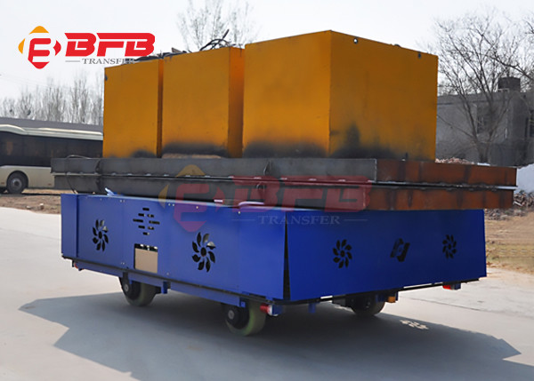 Omni Directional Motor Driven 30T Trackless Transfer Cart With Flat Table