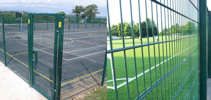 Green Coated Galvanized 868 Twin Wire Mesh Fencing For Courtyard non rusting