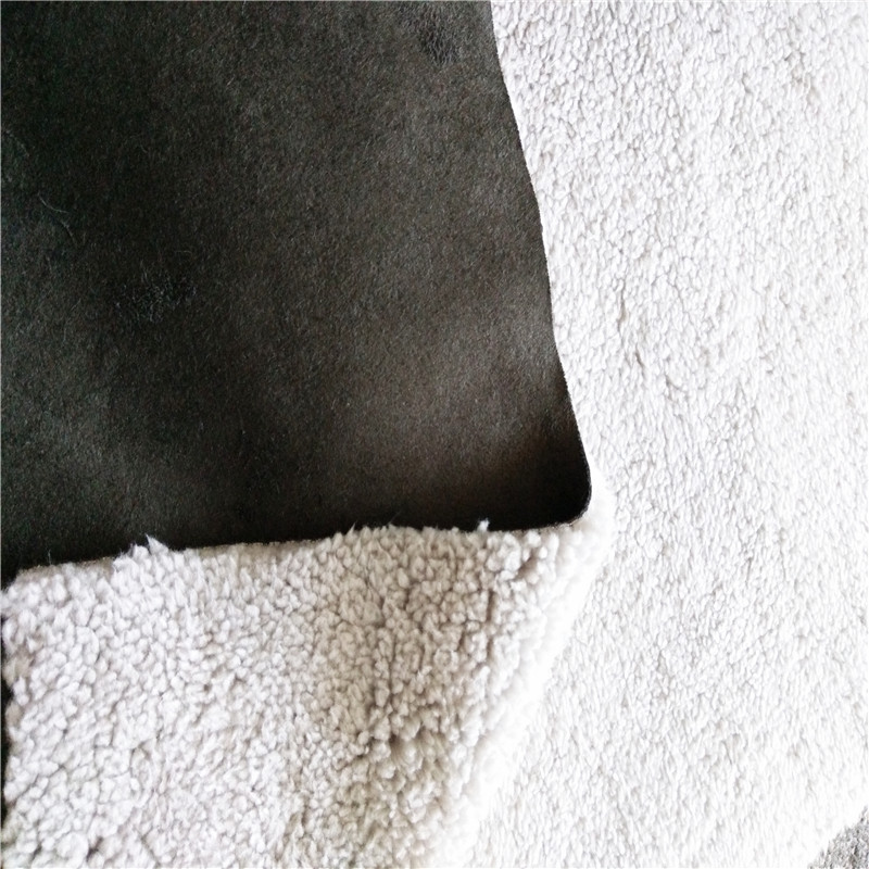 Light Yellow 100% Polyester Synthetic Sherpa Suede Fabric for End Customers