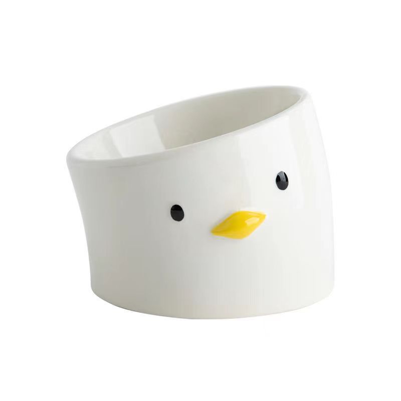 Personalized Ceramic Pet Bowl Chicken Shape For Cat Dog Food Water OEM