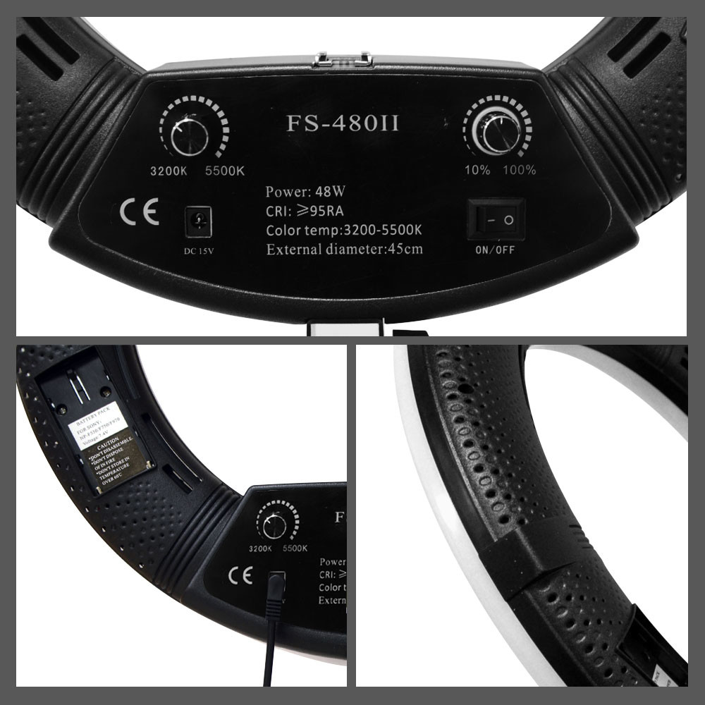 Fs-480 48w 18inch LED Ring Photographic Light for Makeup Beauty led Phone Holder Selfie Camera Led Ring Light