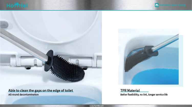 Stainless Steel Compact Bathroom TPR Toilet Brush Holder SET Hot Europe Style Durable Cup Material Polypropylene