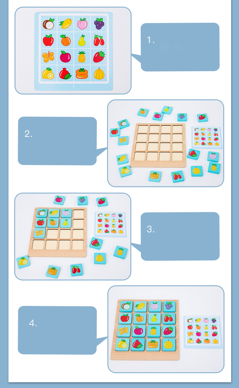 ODM Children'S Montessori Wooden Puzzle Board Game
