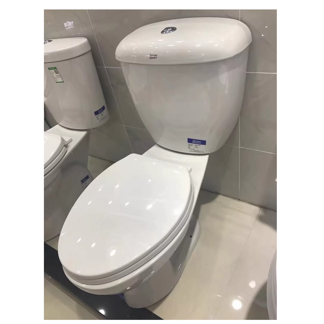 Modern Ceramic Toilet WC 680x370x830mm Two Piece S-Trap Floor Mount Standing Toilet Set