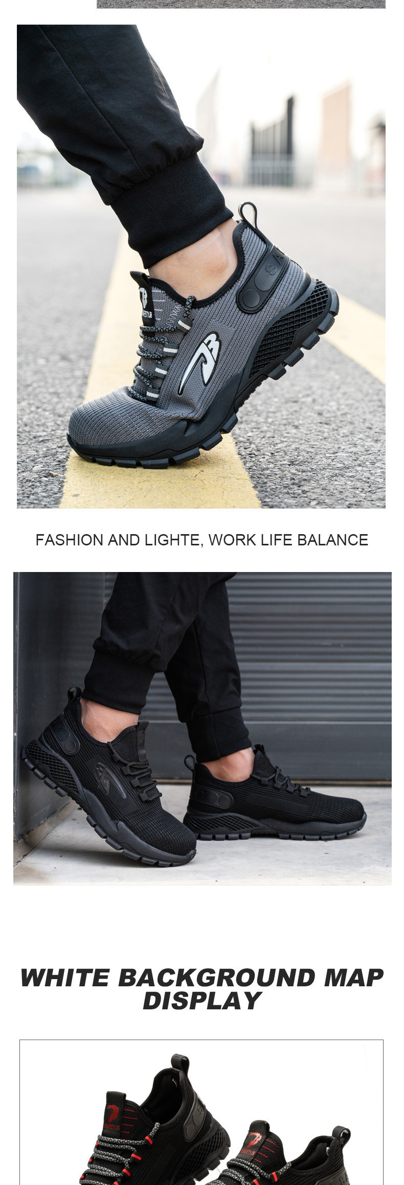 Flying Weaving Light Comfortable Steel Toe Shoes Breathable