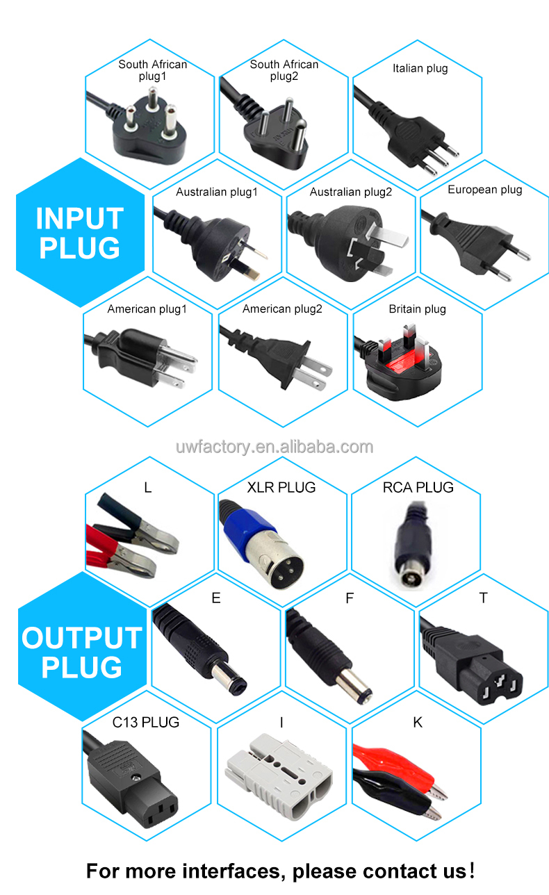 AC100-240V 50/60Hz Input Voltage 48V3A 60V 3A 72V 3A Lithium Ion Battery Charger for Electric Scooter/E-bike/Forklift