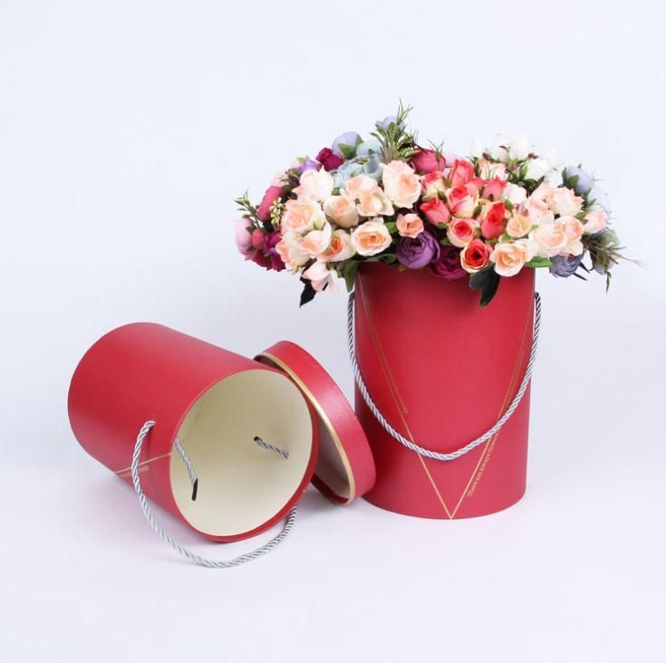 High Quality Custom Logo Printing Round Shape Packaging Cardboard Paper Gift Box for Packing Flowers, Free Samples Available