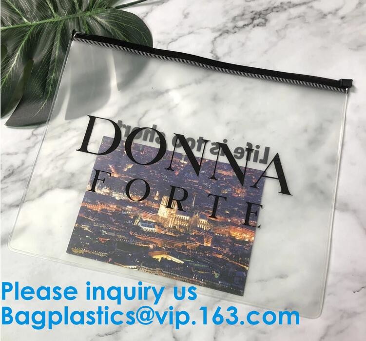 k Plastic Bags Packaging Custom Clear Poly Pvc Slider Zipper Bag, Standup Cosmetics Packaging PVC Slider Bag