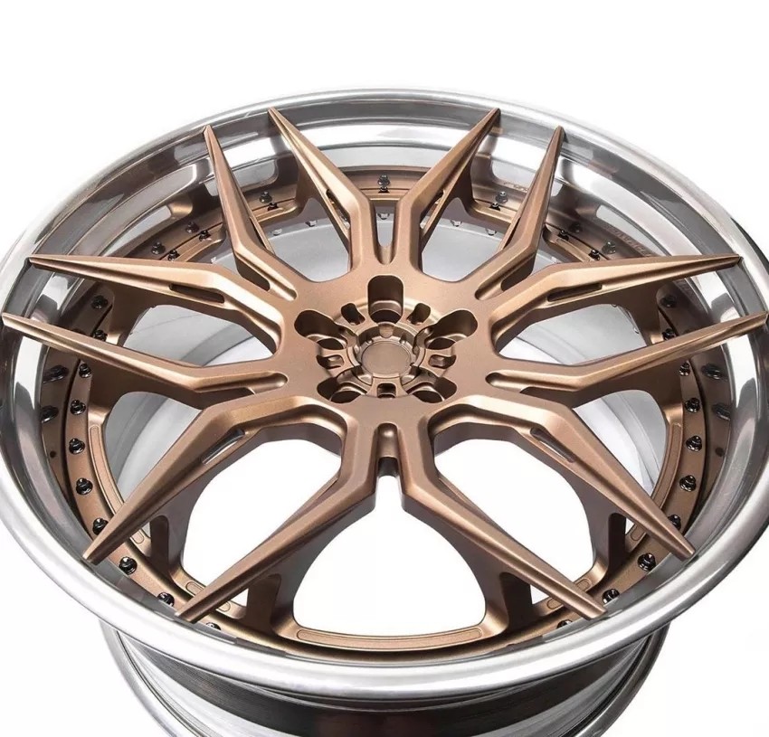 factory direct custom 22 to 24 inch aluminum gold bronze brushed car forged wheels