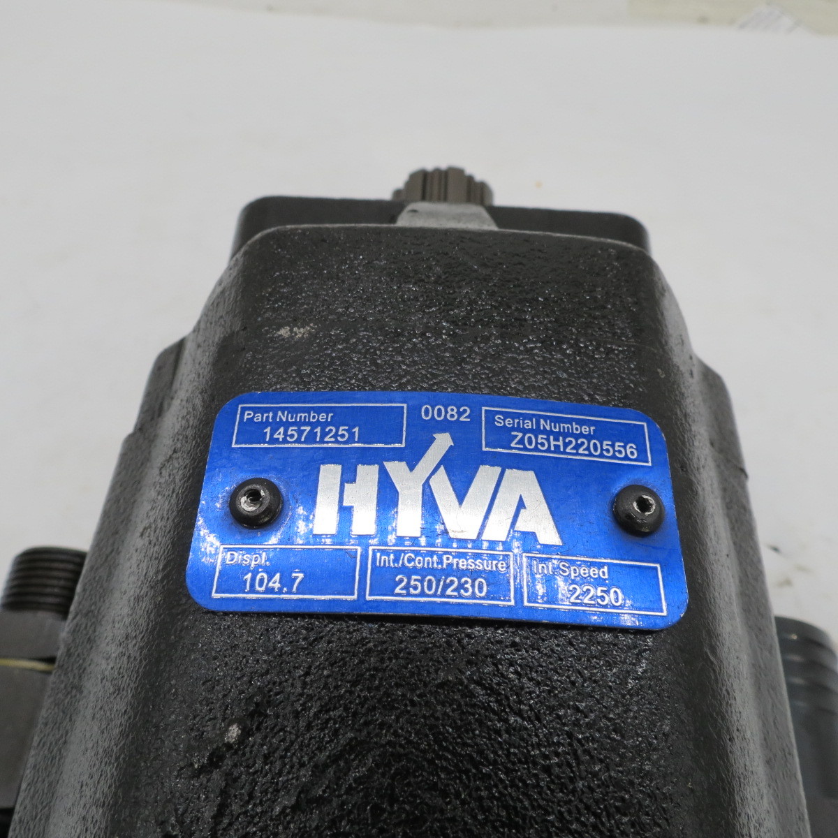 14571251 Hyva Gear Pump Hydraulic Pump for Dump Truck 8 Keys 14571251