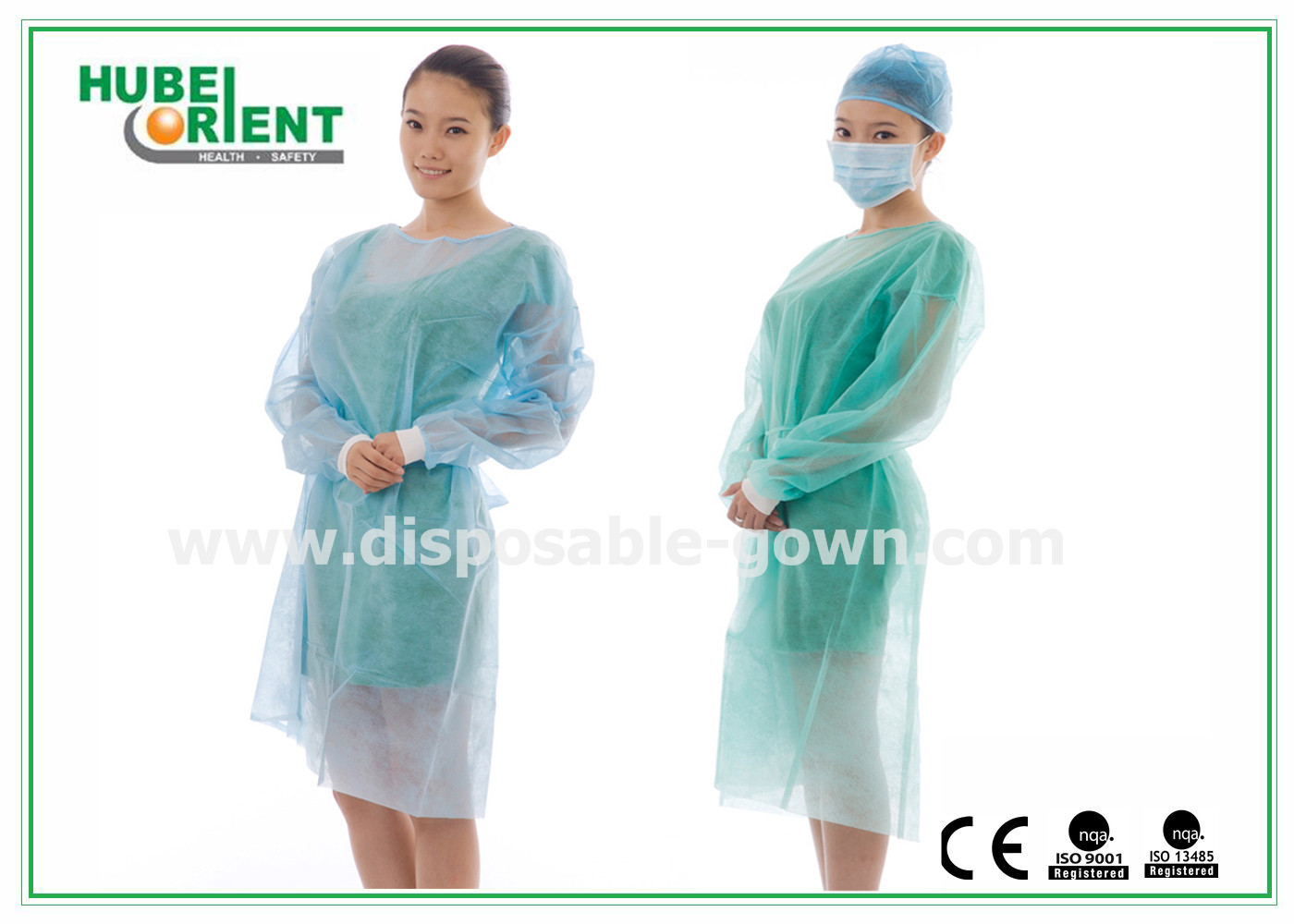 Disposable Medical Use Non-Woven Or SMS Material Isolation Gowns With Elastic Wrist For Hospital