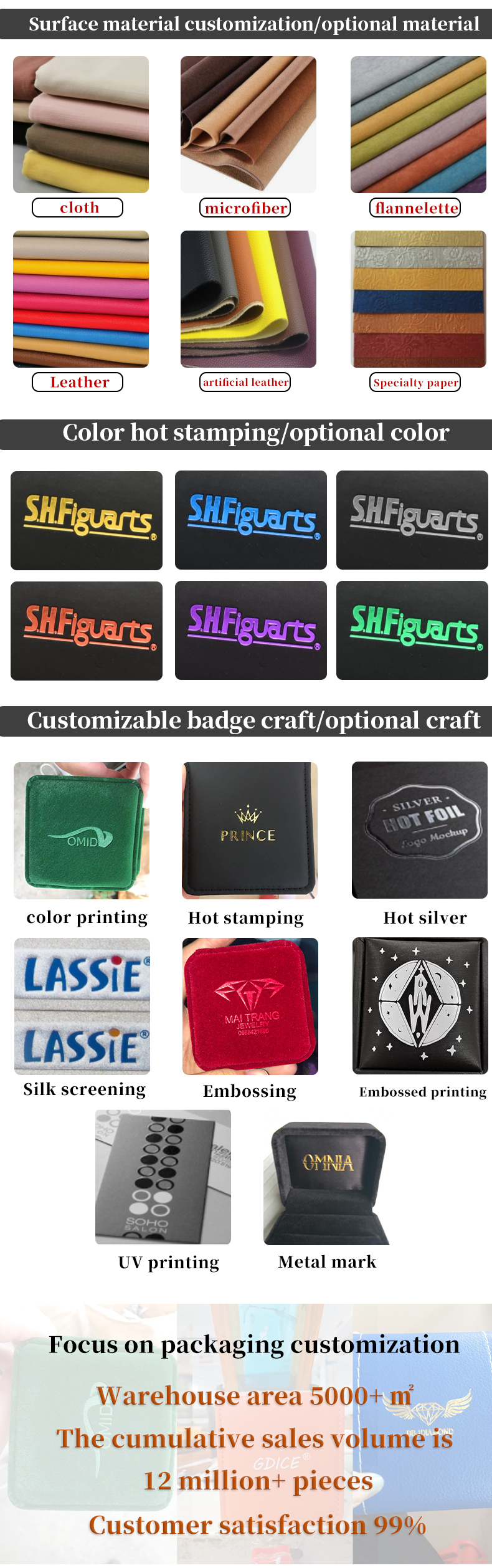Custom Logo Travel Portable Square Storage Jewelry Box with Mirror in PU Leather