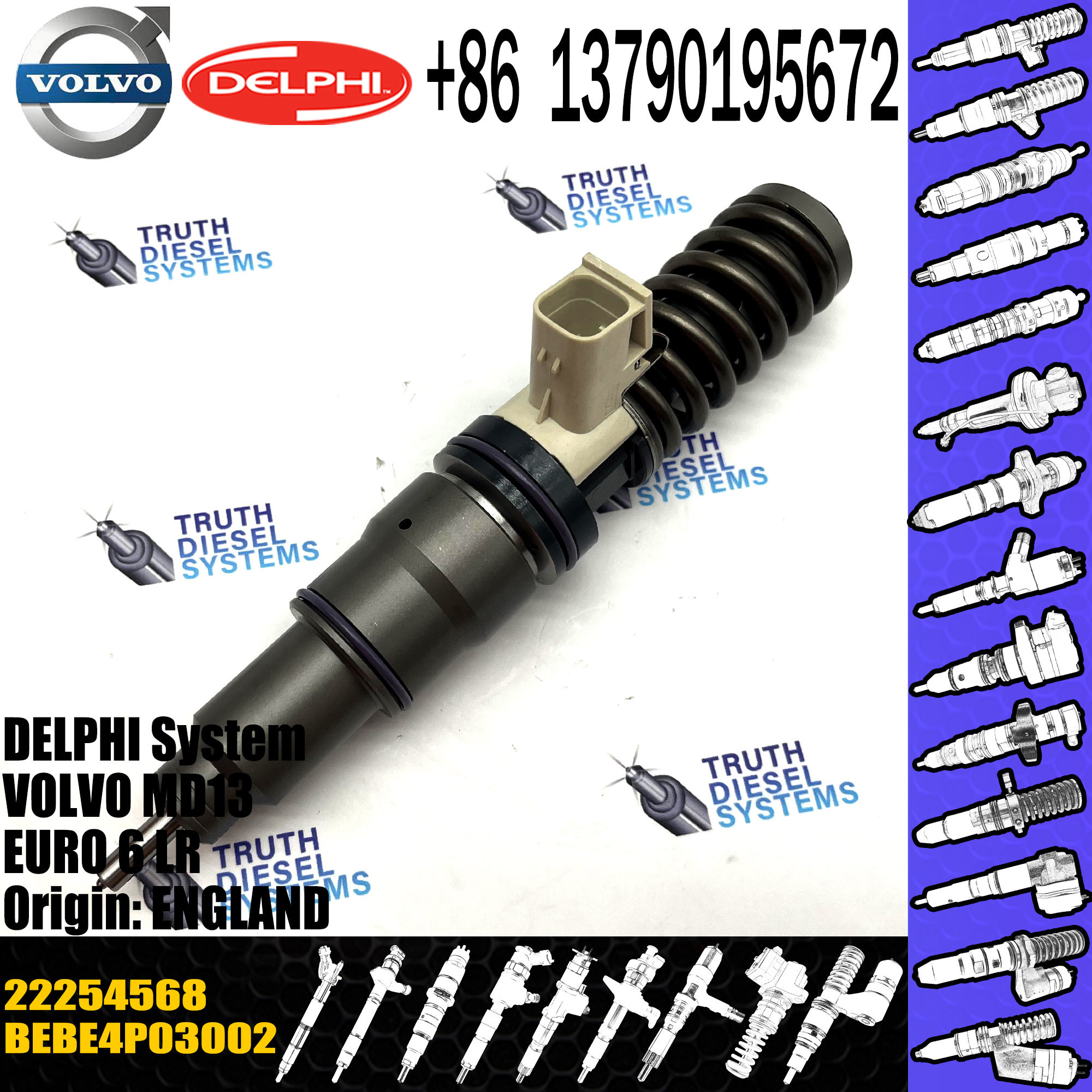 MD9 Diesel Engine Fuel Unit Injector BEBE4D45001 21947762 21379931 BEBE4D18001 22254568 21652515