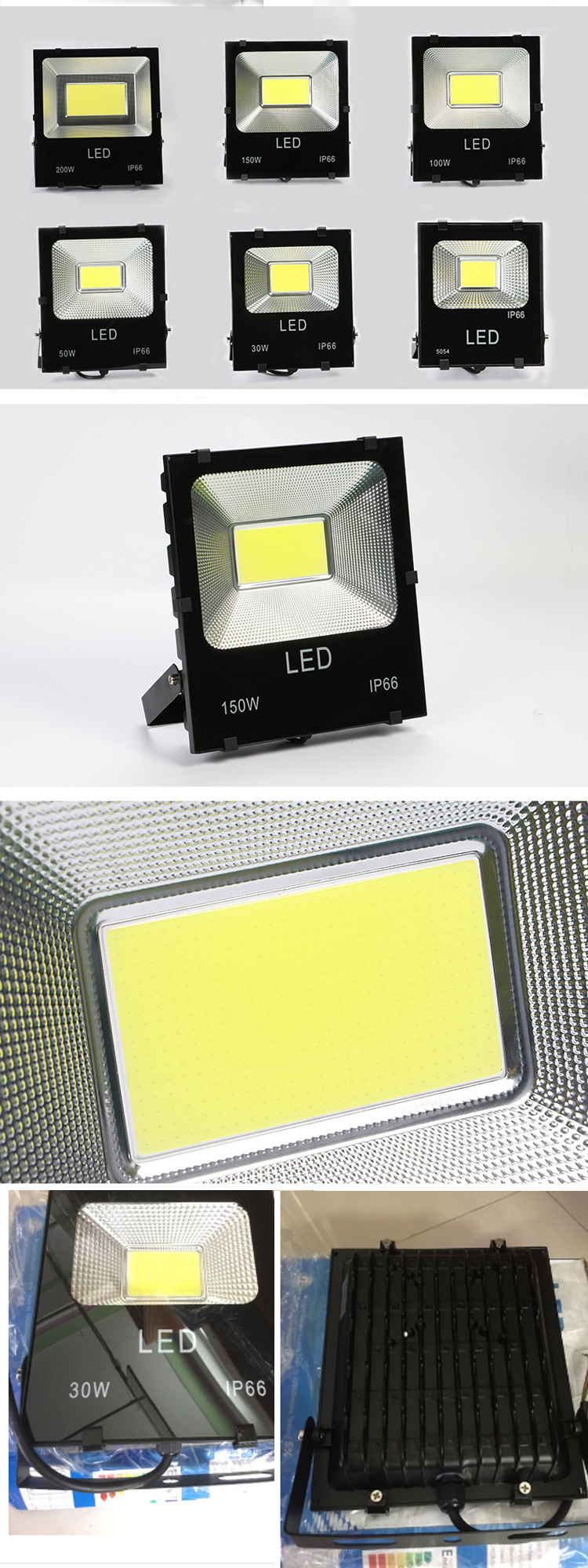 IP66 Outdoor LED Flood Lights 100W Cool White High Brightness Easy Installation