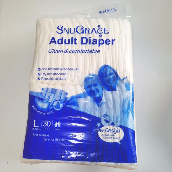Bulk Disposable Adult Diapers for Elderly Printed Anti-Leak 3D Leak Prevention