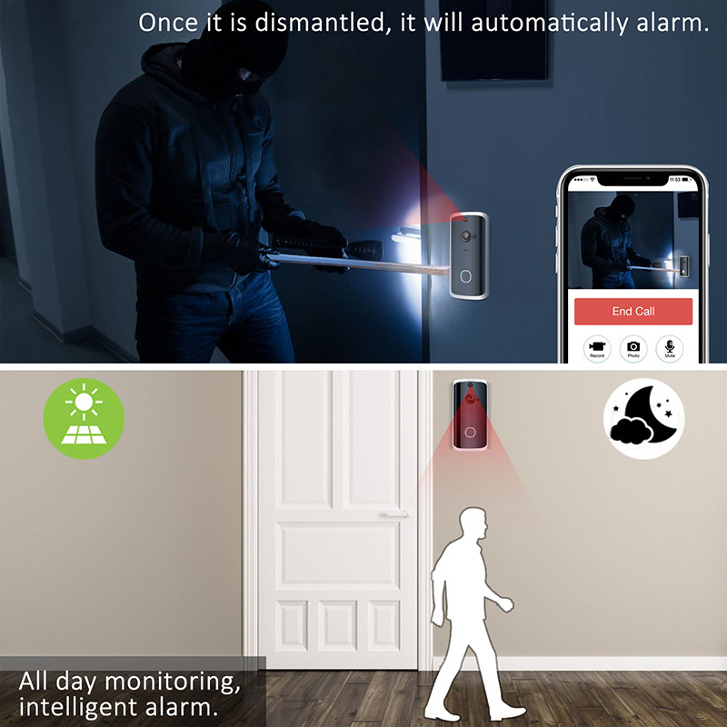 HFSecurity RD11 Wide Angel WIFI VIsua Real Time Two Way Audiol Door Bell
