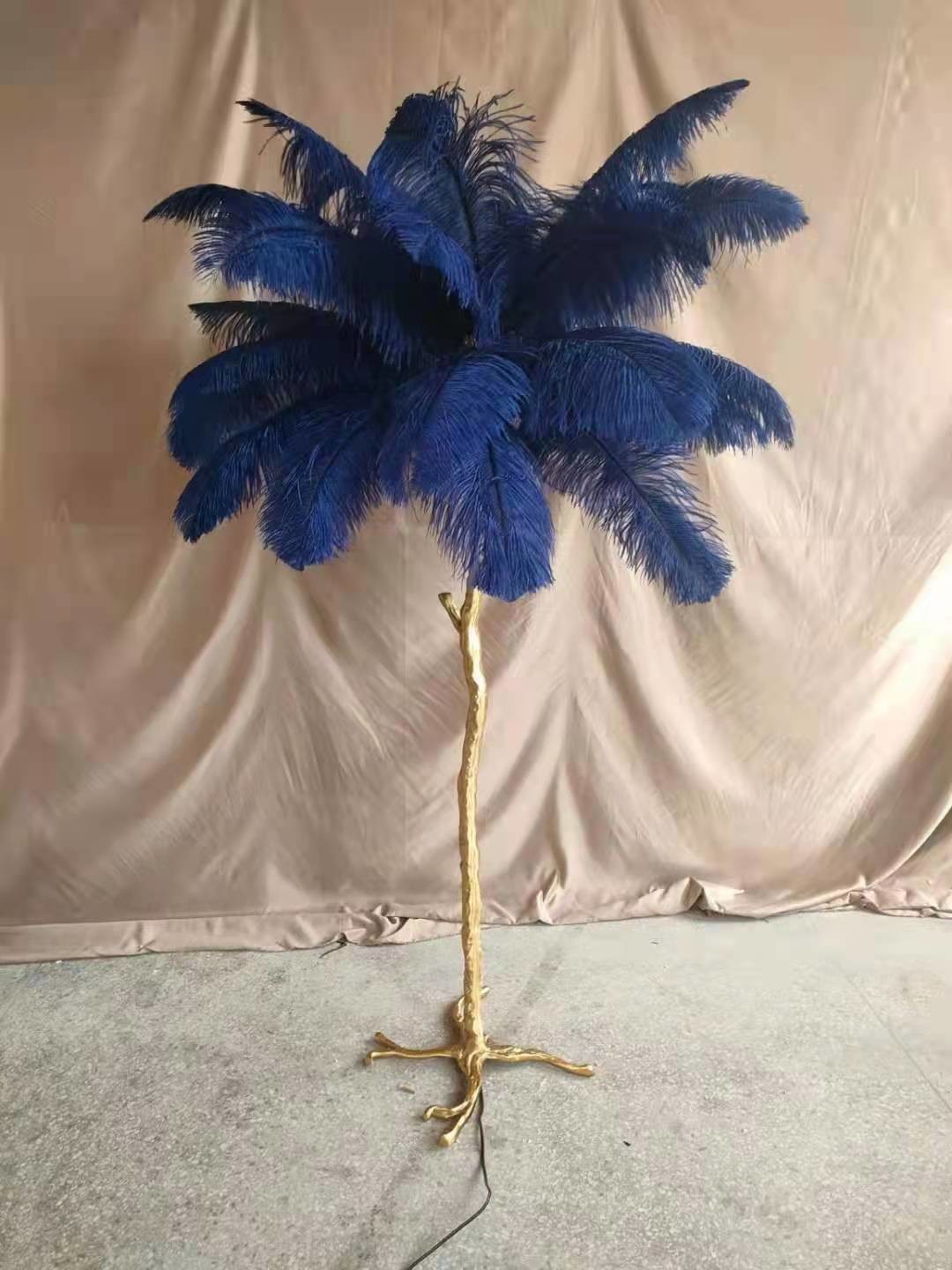 Colorful Light Luxury Floor Lamp Hotel Villa Feather Bedroom Standing Lamp Home Decor
