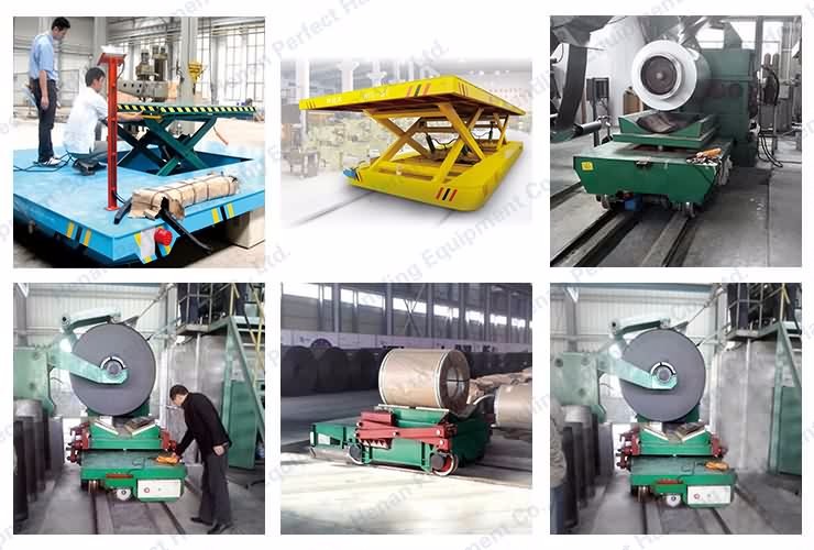 motorized flat bed transport wagon for industry transfer rail vehicles